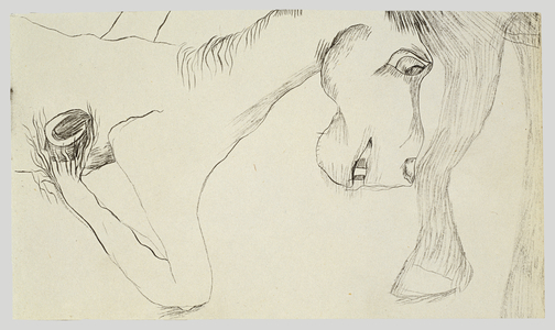 Three Horses (Part1), 1940 (ink on paper)
