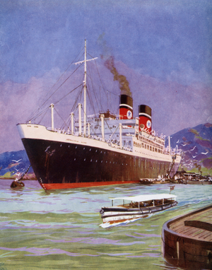 Luxury Liner of the Blue Star Line (colour litho)