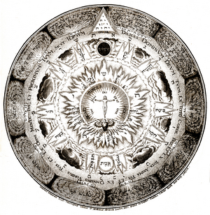 Etude de la Kabbale superieure et de l'alchimie, 1595 (engraving)