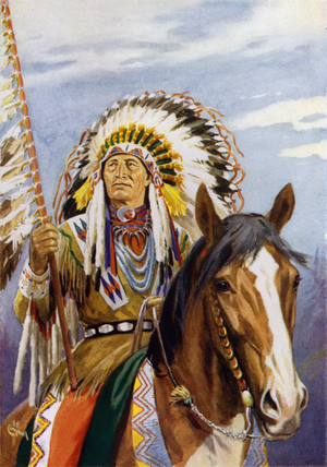 In Full War-Paint (colour litho)