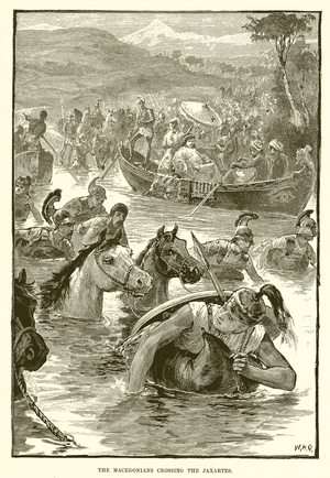 The Macedonians crossing the Jaxartes (engraving)