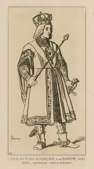Ladislaus VI, King of Hungary and Bohemia, 1490 (engraving)
