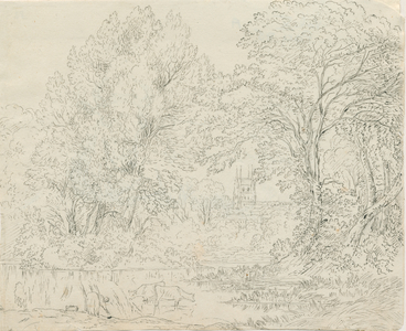 Tamworth - Rural View: pen and ink drawing, nd [1788-1855] (drawing)