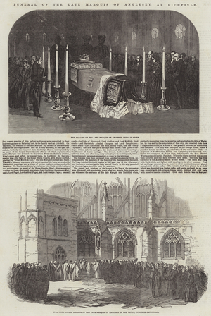 Funeral of the late Marquis of Anglesey, at Lichfield (engraving)
