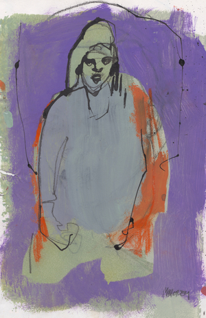 Sketchbook 10, 2024 (tempera paint, ink, charcoal on paper)