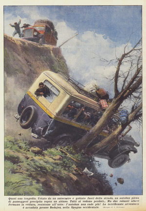 Almost a tragedy (colour litho)