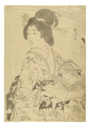 Woman wearing a kimono, c.1895-1905 (ink on paper)