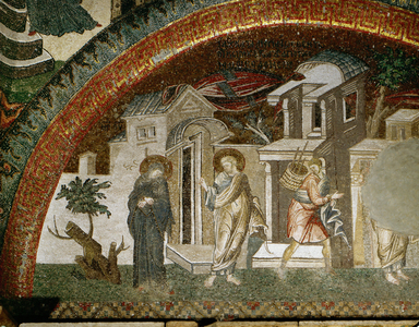 Joseph bids Mary farewell Narthex (fresco)