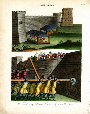 Battering Ram;Catapults;and Movable Towers, 1810 (print)
