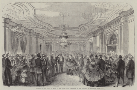 Reception of the Prince of Wales at the White House, Washington, by the President of the United States (engraving)