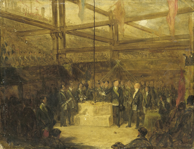 Ceremony of Scottish Freemasons, 1840-1870 (oil on cardboard)