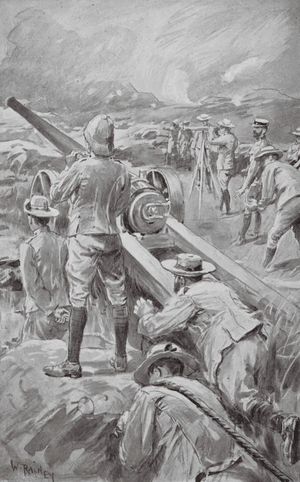 Naval Guns on Mount Alice (litho)