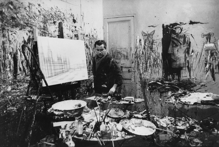 Painter Bernard Buffet in his studio. Paris, France ..., 1961 (photo)