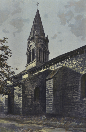 Melleran, Eglise, Clocher, Cote S E (colour photo)