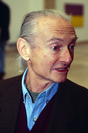 American pop art artist Roy Lichtenstein at the opening of a retrospective exhibition at Haus der Kunst in Munich, Germany 1994