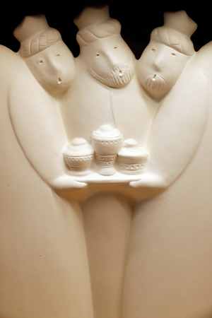 Royal Church of St Francis. Museum. Christma crib. Nativity scene. Adoration of the Magi. Evora. Portugal.