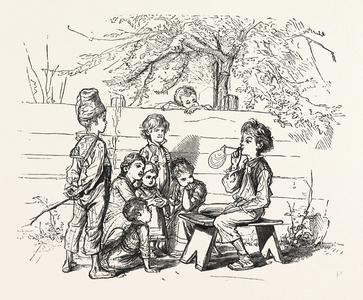 Blowing Bubbles, I'M Forever Blowing Bubbles, Engraving 1876