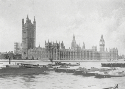 The Houses of Parliament (b/w photo)