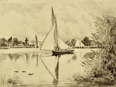 The Bure: On Wroxham Road, c.1880 (etching)