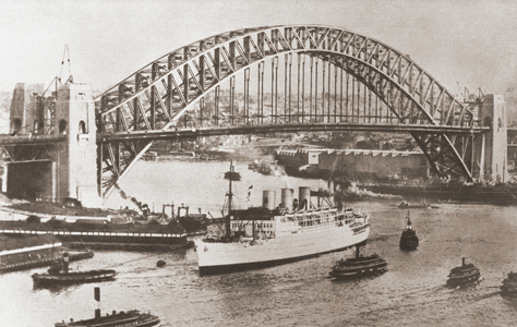 Sydney Harbour Bridge, Sydney, Australia.  From The Story of Seventy Momentous Years, published by Odhams Press 1937.