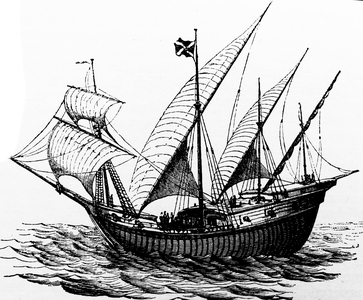 Engraving depicting the vessel of Vasco da Gama, 1st Count of Vidigueira