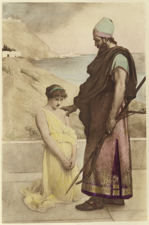 A prisoner of Spear and Arrows (colour litho)