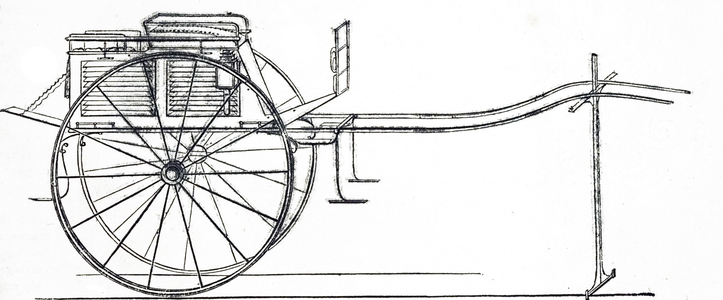 An engraving depicting a dog cart by H. A. Homes, Derby - shown at the Great Exhibition, 19th century