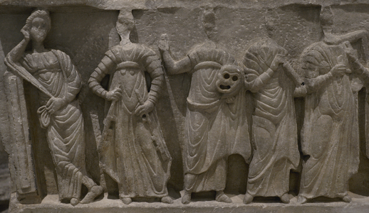 Muse Sarcophagus, detail, 3rd-4th centuries (marble relief)