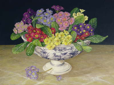 Bowl of Pansies, 1998 (acrylic on board)