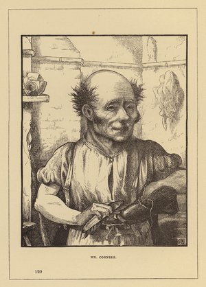 London People, Up a Court: Mr Cornish (engraving)