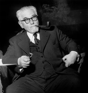 French Poltician Paul Ramadier at Socialist Congress May 29, 1954 (b/w photo)