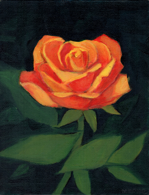 Orange Rose II, 2017 (oil on canvas board)
