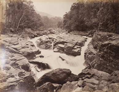 River rapids, Sri Lanka, c.1885 (b/w photo) [2003/071/1/1/2/15]