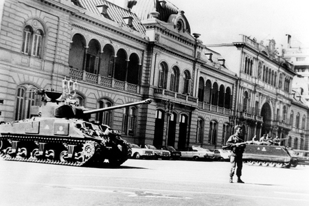 Military Putsch in Argentina, Tanks  in Front of The Presidential Palace, 1976 (photo)