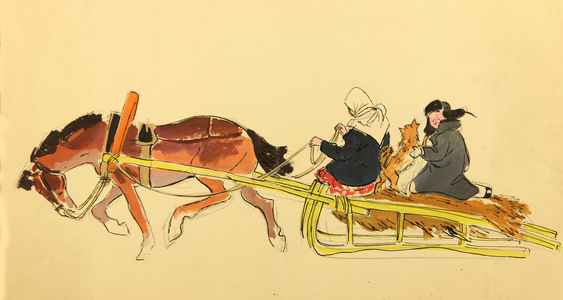 Illustration, 1958 (gouache on paper)