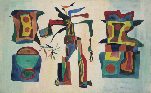 Study for Fascade (gouache on paper)