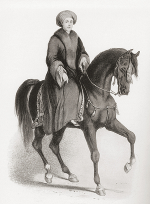 Lady Hester Lucy Stanhope, 1776 1839.  British socialite, adventurer, archaeologist and traveler.  From Books and Characters, French and English, published 1924.