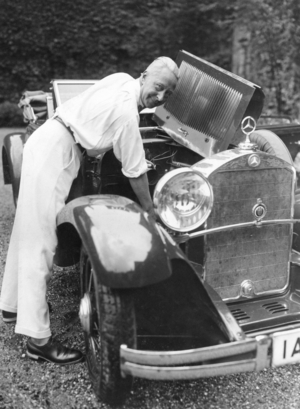 Crown Prince Wilhelm of Prussia with his automobile, 1933