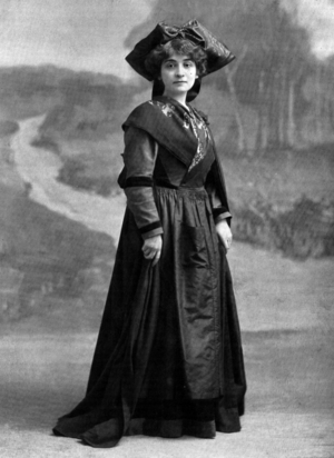 French comedian Jeanne-Marie Laurent as Marthe in play "Le peche de Marthe", Paris, photo from french paper Le Theatre" August 1910