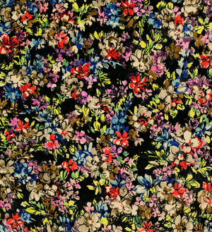 Fabric cardboard with flowers decoration Gouache original circa 1950