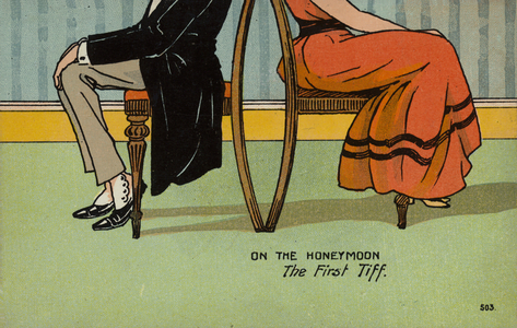 On The Honeymoon, The First Tiff (colour litho)