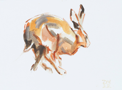 Hare (Running), 2022 (oil on canvas)