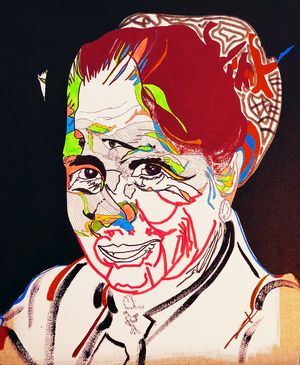 50 Major Writers In History : Marguerite Yourcenar, 2015 (oil and acrylic on canvas)