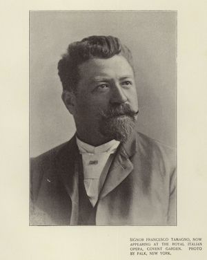 Signor Francesco Tamagno, now appearing at the Royal Italian Opera, Covent Garden (b/w photo)