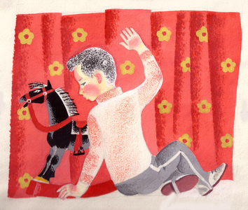 Illustration from 'The Little Horse' by Leib Kvitko, 1933 (gouache on paper)