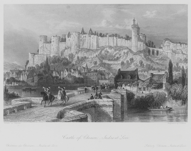 Castle of Chinon, Indre-et-Loir (engraving)