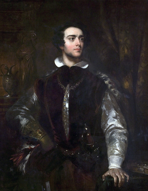 A Gentleman in an Elizabethan Costume, c.1850 (oil on canvas)