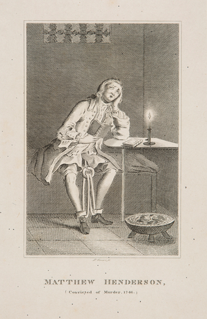 Matthew Henderson, murderer in his call in 1746 (engraving)