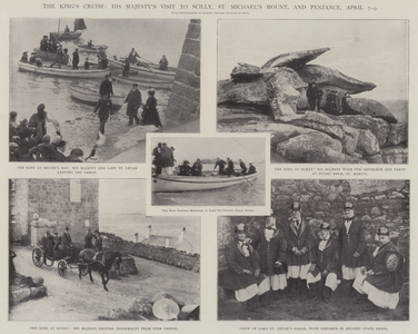 The King's Cruise, His Majesty's Visit to Scilly, St Michael's Mount, and Penzance, 7-9 April (engraving)