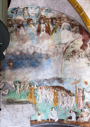 Fresco of the Last Judgment, Saint-Romain Church, Raron, Valais, Switzerland , 2013 (photo)